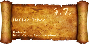 Hefler Tibor névjegykártya